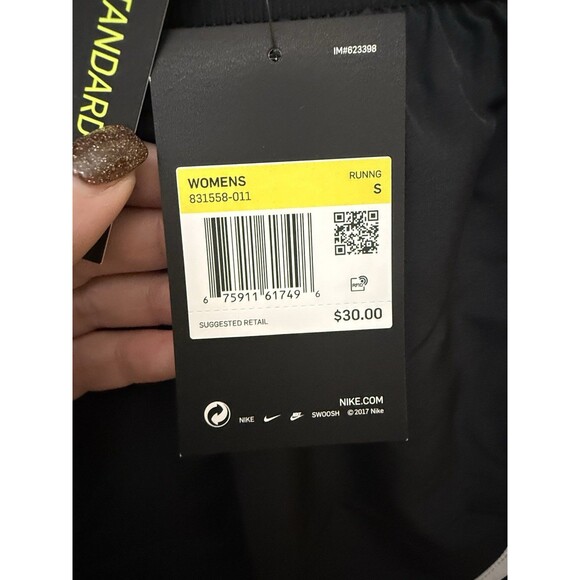 NWT Nike Small Women Tempo Dri-Fit Mid Rise Brief-Lined Running Shorts 3” Black - Picture 5 of 10